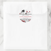 さくらんぼのモダン花の結婚式の日付を保存 ラウンドシール (バッグ)