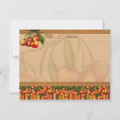 さくらんぼのレシピカード 招待状 (正面)