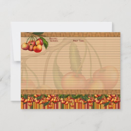さくらんぼのレシピカード 招待状 (正面)