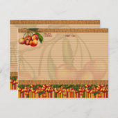 さくらんぼのレシピカード 招待状 (正面/裏面)