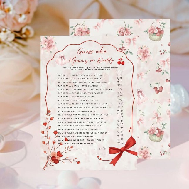 さくらんぼの上で誰のゲームを推測 | ママまたはパパのピンク (クリエイターアップロード済み)