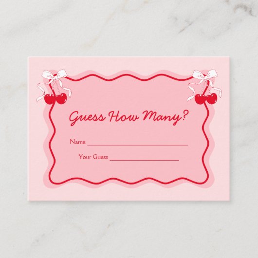 さくらんぼの上にゲームカードの数を推測 エンクロージャーカード (正面)