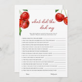 さくらんぼの上にパパは何と言った赤ちゃんシャワー シーズンカード (正面/裏面)