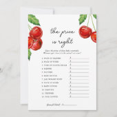 さくらんぼの上に価格は右ベビーシャワーゲーム シーズンカード (正面)