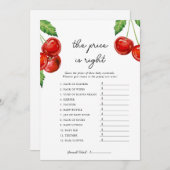 さくらんぼの上に価格は右ベビーシャワーゲーム シーズンカード (正面/裏面)