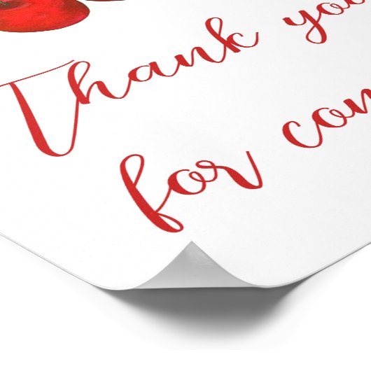 さくらんぼの上に赤ちゃんシャワーありがとう来ありがとう ポスター (角)