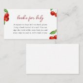 さくらんぼの上の赤ちゃんシャワーブックベビー エンクロージャーカード (正面/裏面)