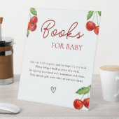 さくらんぼの上の赤ちゃんシャワーブックベビー 台座サイン (インサイチュ)