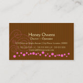 さくらんぼの名刺が付いているかわいいピンクのカップケーキ 名刺 (裏面)