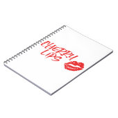 さくらんぼの唇の赤いキスの印のノート ノートブック (左側)