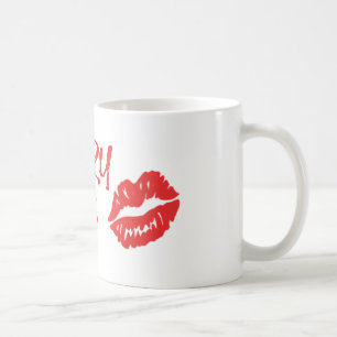 さくらんぼの唇の赤いキスの印のマグ コーヒーマグカップ