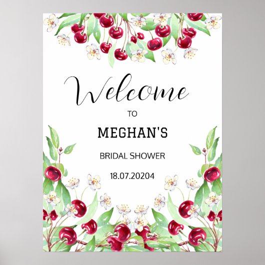 さくらんぼの多いブライダルシャワー ポスター (正面)