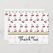 さくらんぼの平らなサンキューカード サンキューカード (正面/裏面)