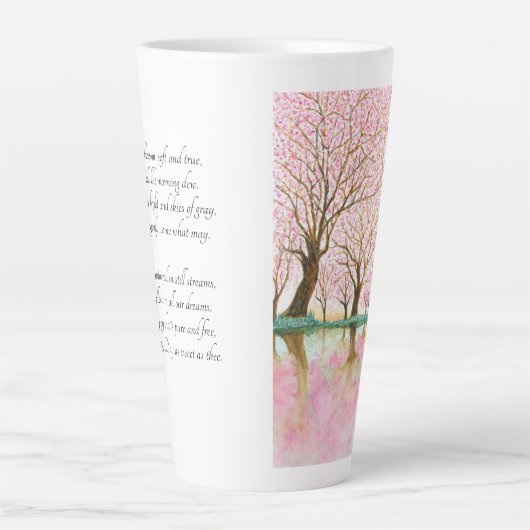 さくらんぼの愛の花 – 母の日 カフェラテマグ (正面)