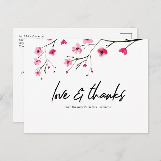 さくらんぼの愛感謝していとお結婚礼を ポストカード (正面/裏面)