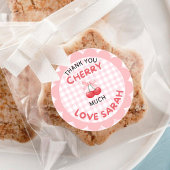 さくらんぼの最初の誕生日ピンクボウジンガムステッカー ラウンドシール