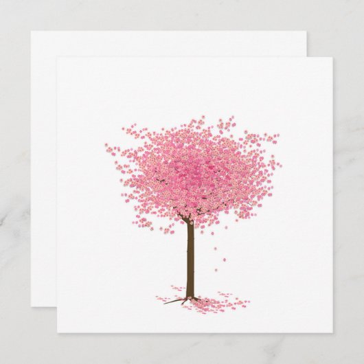 さくらんぼの木のノートカード サンキューカード (正面/裏面)