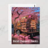 さくらんぼの木の本のワゴン読ガー禁止の本 ポストカード (正面/裏面)