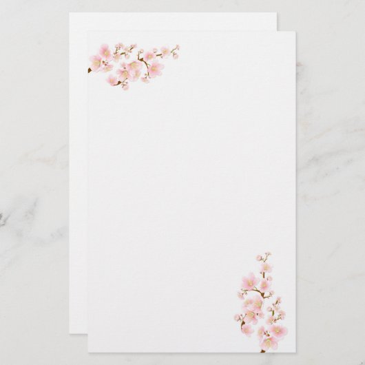 さくらんぼの木の枝の文房具 便箋 (正面/裏面)