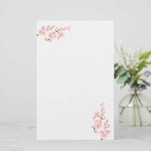 さくらんぼの木の枝の文房具 便箋 (スタンド正面)