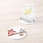 さくらんぼの木の赤フクロウ コースター (側面)