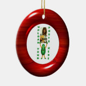 さくらんぼの木製の錯覚のオーナメントに2つの写真をアップロードして下さい セラミックオーナメント (右)