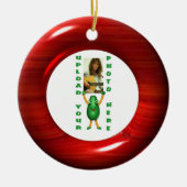 さくらんぼの木製の錯覚のオーナメントに2つの写真をアップロードして下さい セラミックオーナメント (正面)