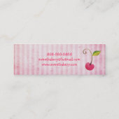 さくらんぼの果実のカップケーキの小型名刺のラベル スキニー名刺 (裏面)