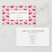 さくらんぼの果物の色（ピンクと赤） 名刺 (正面/裏面)