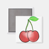 さくらんぼの植物の植物芸術 マグネット (正面/裏面)