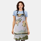 さくらんぼの浮世絵 エプロン (着用した状態)