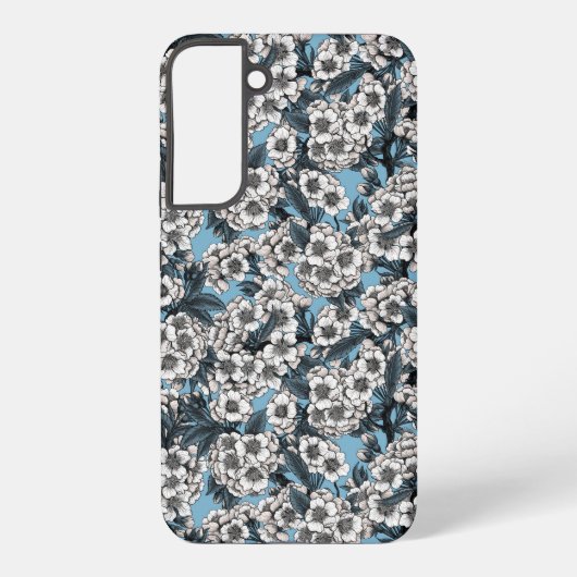 さくらんぼの白と青 SAMSUNG GALAXYケース (裏面)