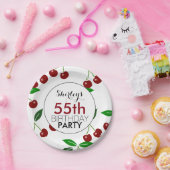 さくらんぼの第55誕生会の紙皿 ペーパープレート (パーティー)
