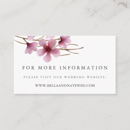 さくらんぼの結婚花のウェブサイト エンクロージャーカード (正面)