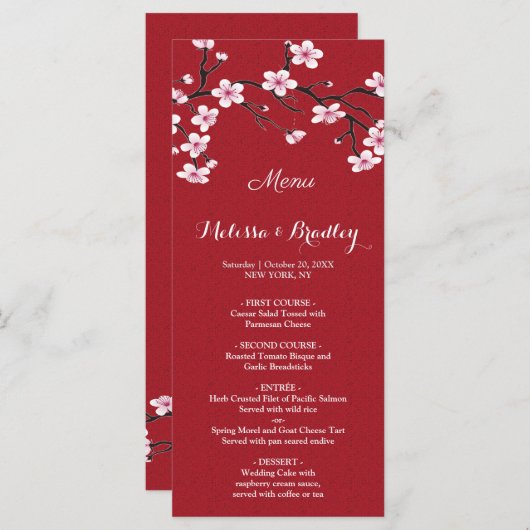 さくらんぼの結婚花のメニュー プログラム (正面/裏面)