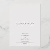 さくらんぼの結婚花の葉の日付を保存 箔招待状 (裏面)