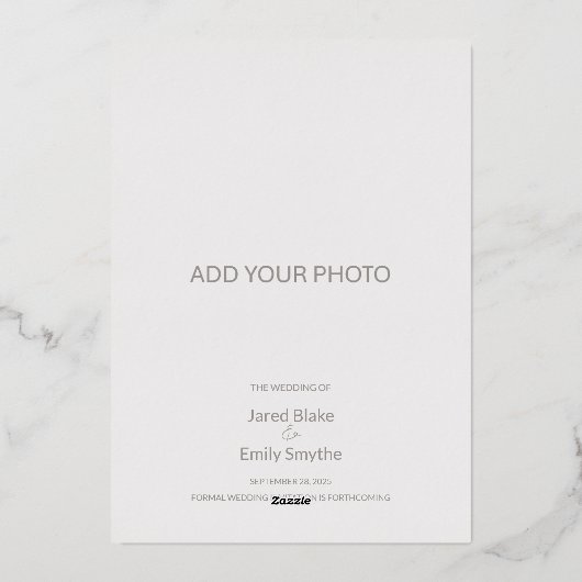 さくらんぼの結婚花の葉の日付を保存 箔招待状 (裏面)