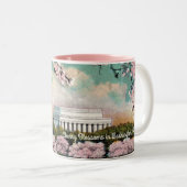 さくらんぼの絵を描花コーヒーマグ ツートーンマグカップ (正面右)