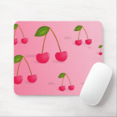 さくらんぼの背景 マウスパッド (マウス)