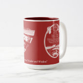 さくらんぼの芝生の学校Mg -プラクとの赤 ツートーンマグカップ (正面右)