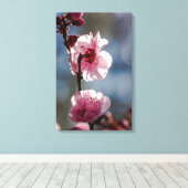 さくらんぼの花々がサンシャイントリプチアート キャンバスプリント (インサイチュ (ウッドフロア))