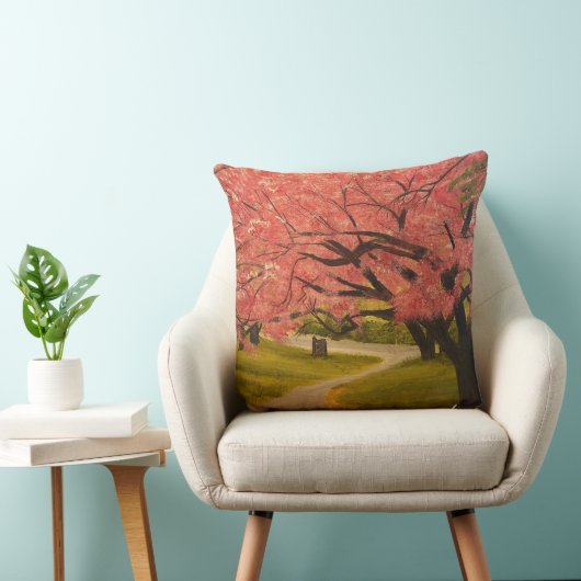さくらんぼの花々の春、Gary Poling クッション (椅子)