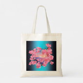 さくらんぼの花々山富士の青 トートバッグ (裏面)