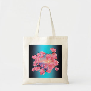 さくらんぼの花々山富士の青 トートバッグ