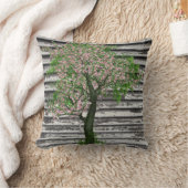 さくらんぼの花々素朴オン木 クッション (ブランケット)