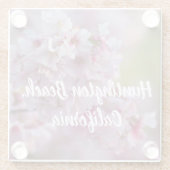 さくらんぼの花々，カリフォルニア州ハンチントンビーチ ガラスコースター (裏面)