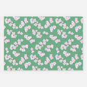 さくらんぼの花がチャートリーズ、ラベンダー、グリーン ラッピングペーパーシート (正面3)