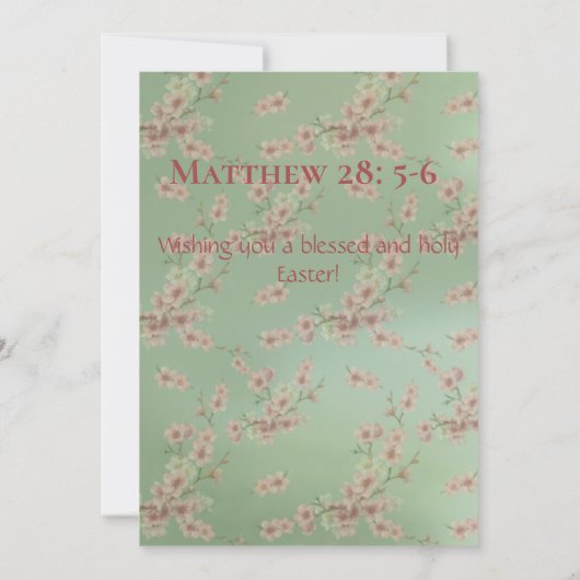 さくらんぼの花がピンクとグリーティングカード 招待状 (裏面)