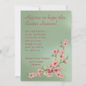 さくらんぼの花がピンクとグリーティングカード 招待状 (正面)