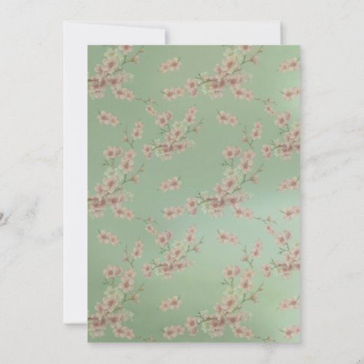 さくらんぼの花がピンクとグリーティングカード 招待状 (裏面)